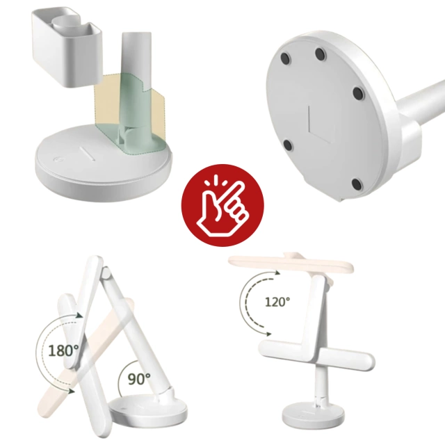 LED-Schreibtischlampe, Nachttischlampe, USB-Schreibtischlampe, Touch-verstellbar, Organizer und Telefonständer, Weiß