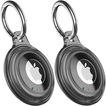 Puzdro na lokalizáciu pre Apple AirTag Keychain Vodotesné puzdro Alogy 360 IPX8 s príveskom matná čierna