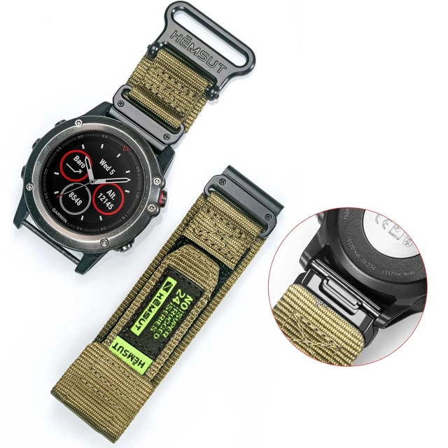 Nylonarmband für Garmin Fenix 5x 6x 7x Pro 26 mm Nylonband Sport Militärgrün