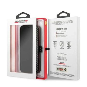 Чохол для телефону Ferrari iPhone 13 mini 5.4" black/black book On Track Carbon Stripe