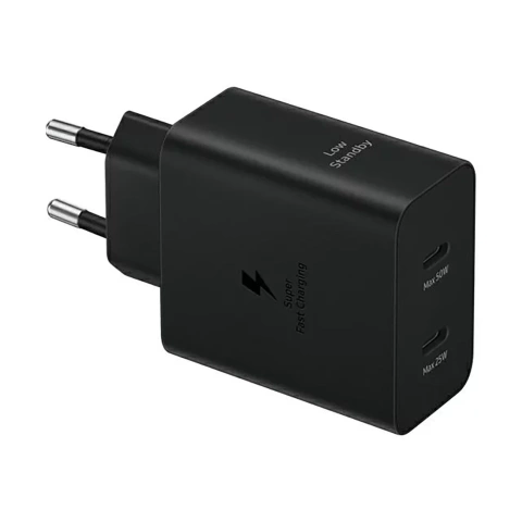 Samsung Power Adapter Duo Network Charger 2x USB-C 50W - чорний