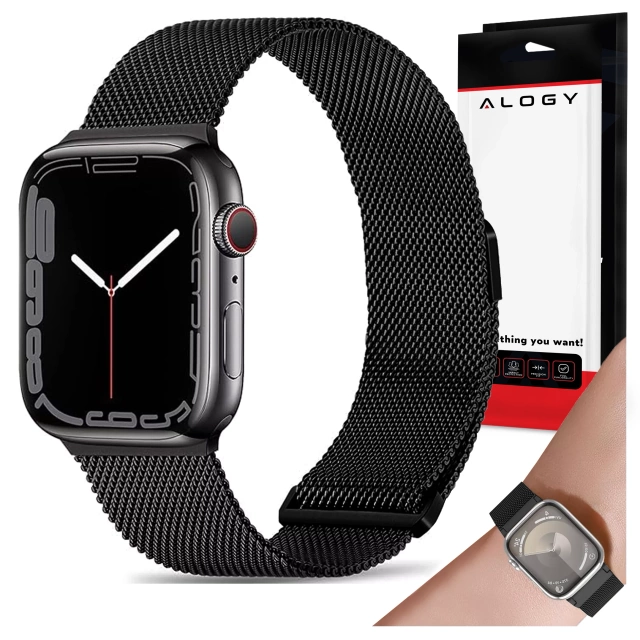 Сталевий браслет Alogy для Apple Watch 38/40/41 мм нержавіюча сталь Чорний
