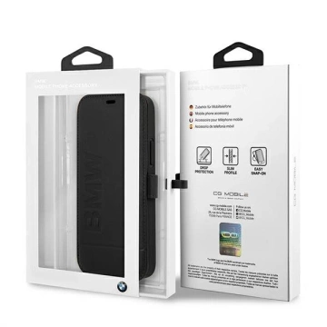 Etui BMW BMFLBKP12MSLLBK do Apple iPhone 12/ 12 Pro 6,1" kniha Podpis