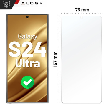 Гібридне скло для Samsung Galaxy S24 Ultra Захисне покриття для екрану Alogy Flexi Glass 9H Case Friendly Плоский захисний екран