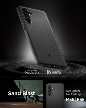 Etui Spigen Essential SandBlast pro Samsung Galaxy M55 5G Matte Black
