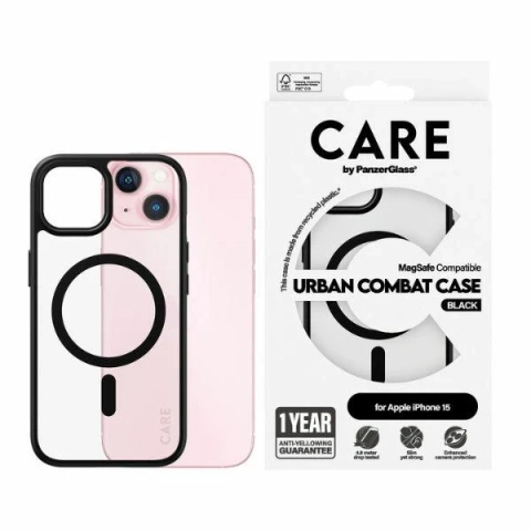 iPhone 15 6.1" CARE by PanzerGlass Urban Combat Case MagSafe Black
