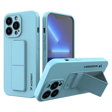 Wozinsky Kickstand Case silikónové puzdro so stojanom pre iPhone 13 mini svetlomodré