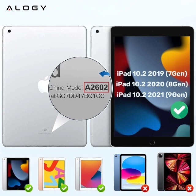 Чохол для Apple iPad 10.2 9 Gen 8/7 2021/2020/2019 Smart Pencil Case Alogy TPU Tablet Cover Black