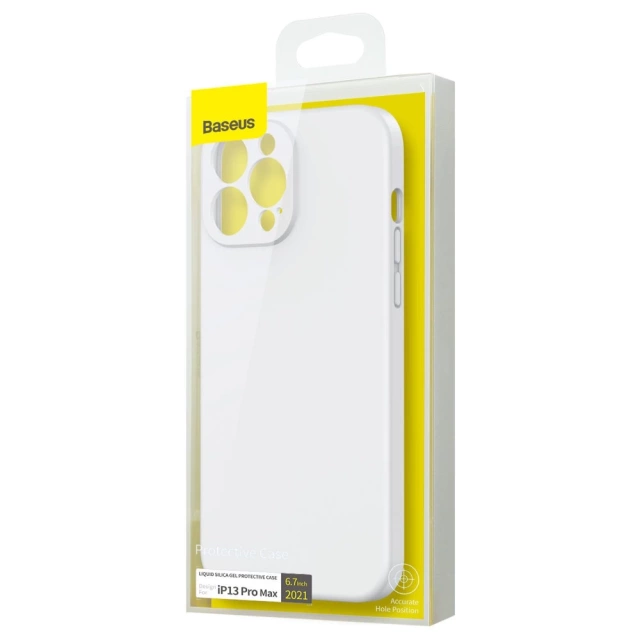 Чохол Baseus Liquid Gel Case Silicone Cover Cover для iPhone 13 Pro Max білий (ARYT000502)