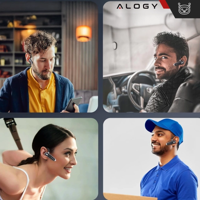 Bezdrôtový headset pre Bluetooth 4.0 hovory do auta headset s displejom V8 Black