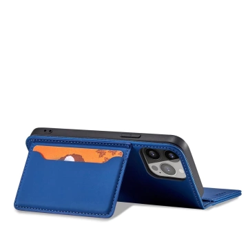 Magnetkartenhülle für iPhone 13 Pro Cover Kartenetui Kartenständer blau