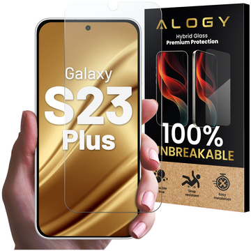 Hybrid Glass for Samsung Galaxy S23 Plus for Alogy Flexi Glass 9H Case Friendly Flat Screen Protector