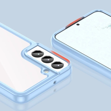 Ochranné puzdro na telefón Outer Space Case pre kryt Samsung Galaxy S23 Plus s pružným rámom modrej farby