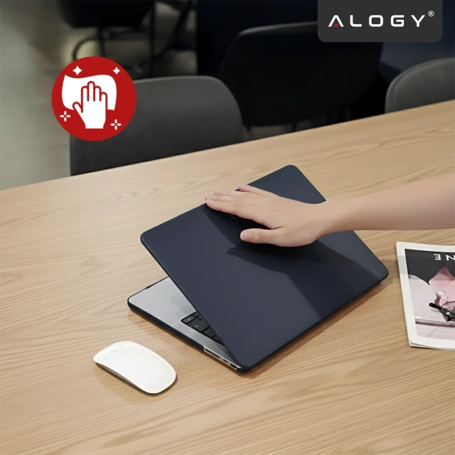 Puzdro pre Apple Macbook Pro 14 2021-2024 (M1/M2/M3/M4) – flexibilné, matné ochranné puzdro, ľahké a odolné – Alogy AirGuard™ námornícka modrá