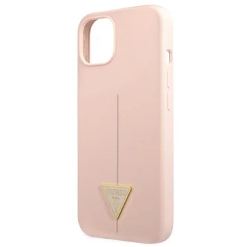 Guess GUHCP13SSLTGP iPhone 13 mini 5,4" różowy/růžový pevný obal silikonový trojúhelník