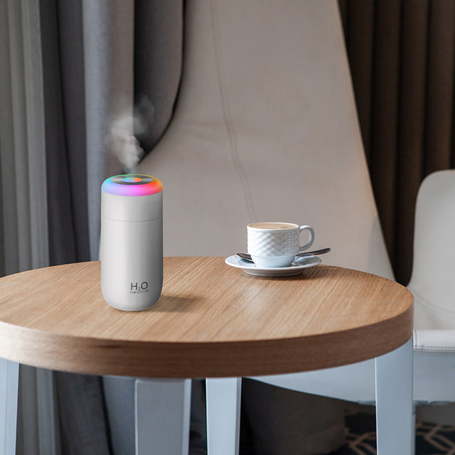 Zvlhčovač vzduchu Aroma Difuzér LED Aromaterapie USB Bílá