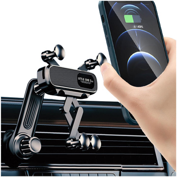 Držiak na telefón do auta na mriežku do auta, gravitačný, pre vzduchový otvor Alogy Airvent Black