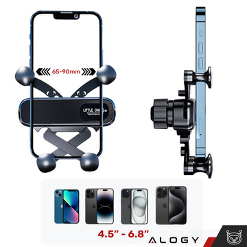 Držiak na telefón do auta na mriežku do auta, gravitačný, pre vzduchový otvor Alogy Airvent Black