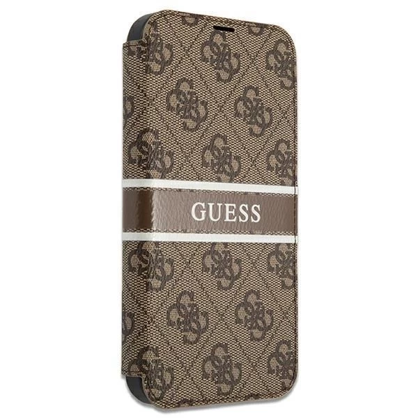 Guess GUBKP13S4GDBR iPhone 13 mini 5,4" hnědá / hnědá kniha 4G Stripe