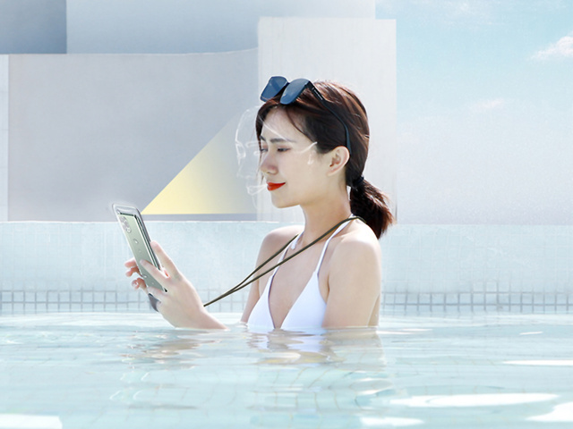 Etui wodoodporne Baseus Let's go Slip na telefon do 7.2 IPX8 Czarne