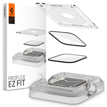 2x Hybridní flexibilní sklo Spigen Proflex Ez Fit pro Apple Watch 7 45 mm