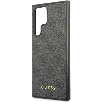 Etui Guess GUHCS23LG4GFGR для Samsung Galaxy S23 Ultra S918 чорний/сірий жорсткий чохол 4G Метал Золотий логотип
