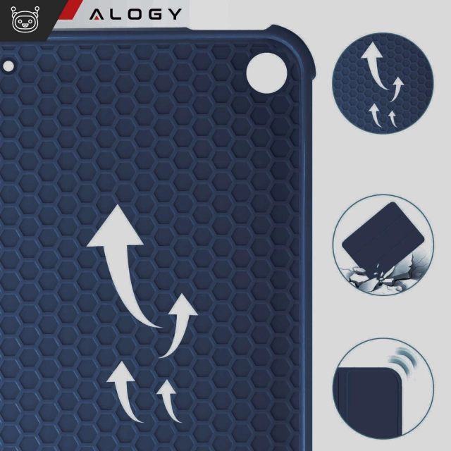 Hülle für Apple iPad 10.2 9 Gen 8/7 2021/2020/2019 Smart Pencil Case Alogy TPU Tablet Cover Marineblau