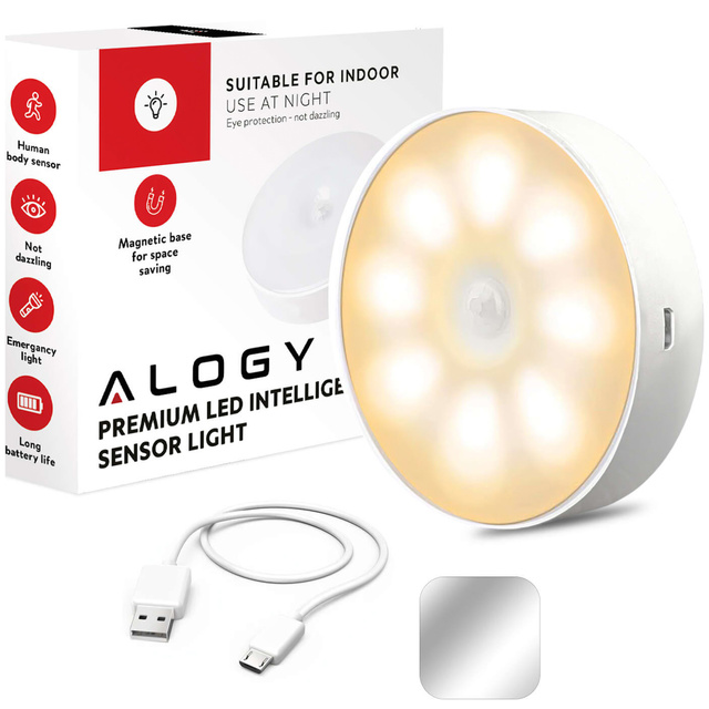 Lampa LED pohybový senzor súmrak nočná lampa Alogy Sensor Light Bezdrôtové osvetlenie nábytku Teplé svetlo 3000k
