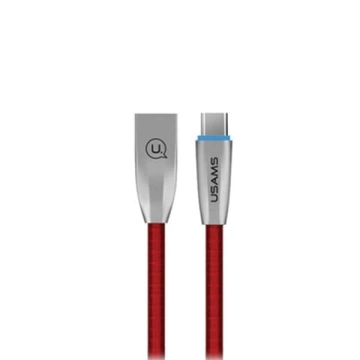 USAMS U-Light USB-C плетений кабель 1,2 м червоний