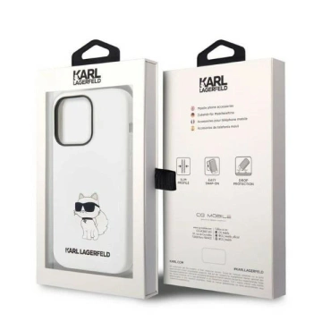 Karl Lagerfeld KLHCP14LSNCHBCH ochranné pouzdro na telefon pro Apple iPhone 14 Pro 6,1" pevné pouzdro bílá/bílá silikonová chupette