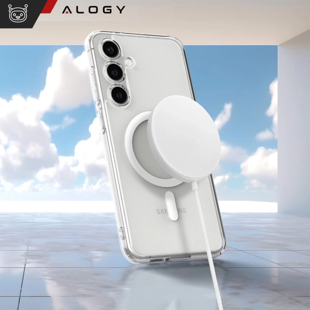 Puzdro pre Samsung Galaxy S24 FE, ochranný kryt na telefón Alogy HybridMag™️, priehľadné puzdro pre MagSafe