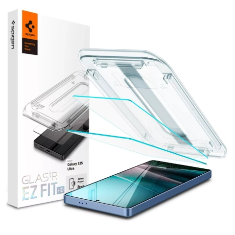 Загартоване скло для Samsung Galaxy S25 Ultra Spigen Glas.TR EZ Fit HD 2-Pack прозоре