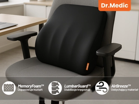 DR.MEDIC LumbarGuard™ Chrbtový vankúš do auta Ergonomický bedrový vankúš pre autosedačku pre vodiča a spolujazdca