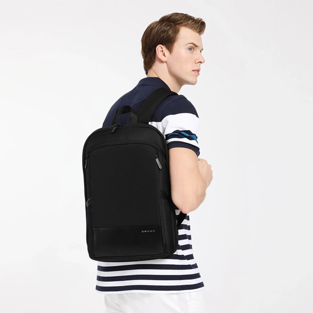 Bange wasserdichter Rucksack für 15,6-Zoll-Laptop, Stadtreisender, 45 x 30 x 16 cm, für Arbeit, Flugzeug, Herren, Damen, mit USB-Anschluss Schwarz