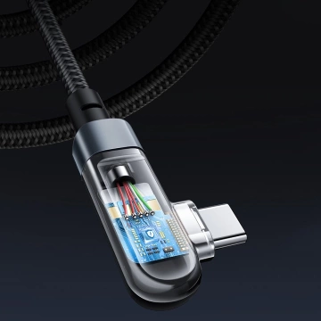 Acefast кутовий кабель USB Type C - USB Type C 2m, 100W (20V / 5A) чорний (C5-03 Black)