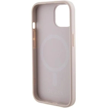 Guess GUHMP15MPSAHMCP Hülle für iPhone 15 Plus 6,7" Hardcase Saffiano MagSafe rosa/rosa
