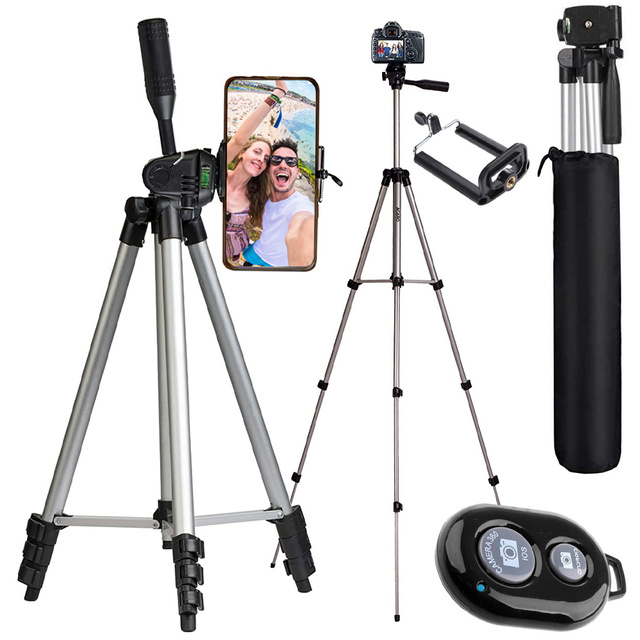Alogy light tripod tripod with remote control and bag holder for smartphone, phone, photo camera 105cm 4in1
