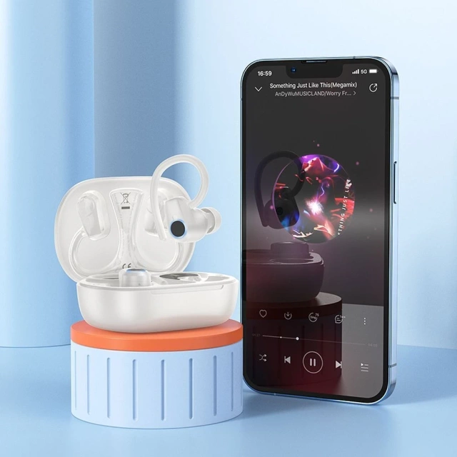 HOCO TWS EQ8 Wireless Bluetooth Earphones – White with Charging Case