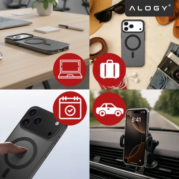 Kryt pre Apple iPhone 16 Pro Max Alogy MagSafe Hybrid Matte Case Matný kryt s ochranou šošovky čierny