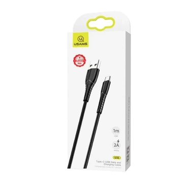 USAMS Kabel U35 microUSB 2A Schnellladung 1m schwarz