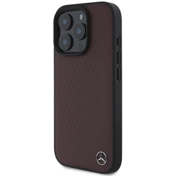 Etui Mercedes до iPhone 16 Pro Max 6.9" Czerwony MagSafe Hardcase MB Wood Imitation Leather