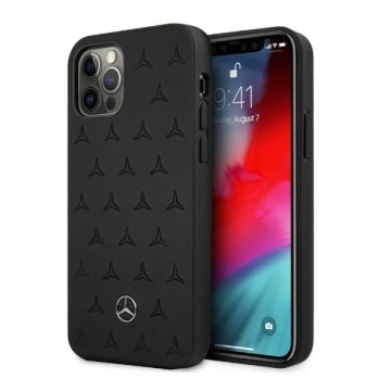 Etui Mercedes MEHCP12LPSQBK do iPhone 12 Pro Max 6,7" czarny/black hardcase Leather Stars Pattern