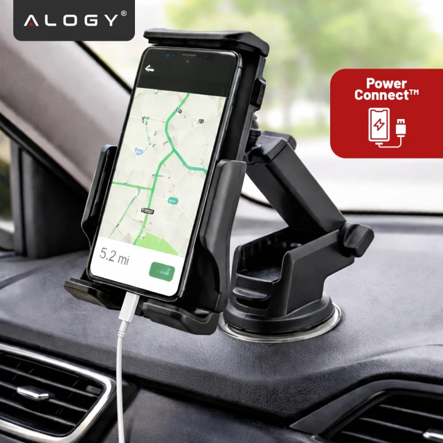 Car phone holder tablet windshield strong adjustable 4.7-11 inches black