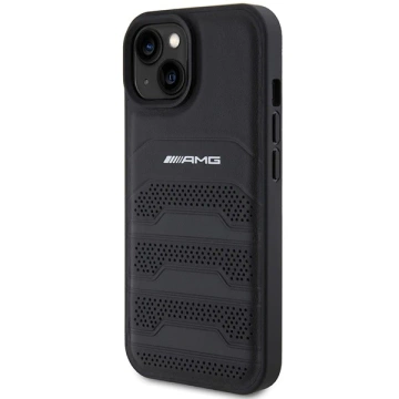 Kožené puzdro s reliéfnymi líniami AMG pre iPhone 15