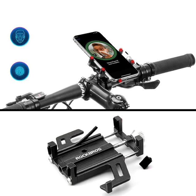 RockBros 699-BK držiak na bicykel na riadidlá telefónu na bicykel, kolobežku, bicykel. Čierny