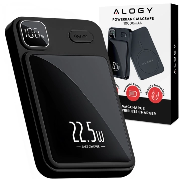 PowerBank Alogy MagCharge 22,5W PD20W PowerDelivery rychlé nabíjení 10000mAh bezdrátové pro MagSafe Black