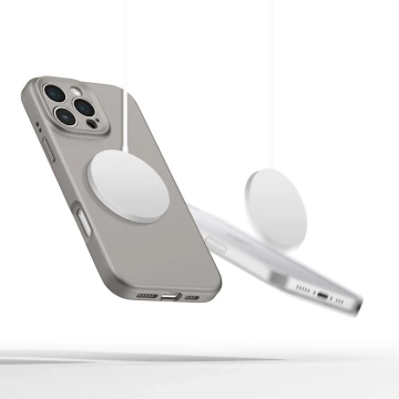 Tekutý silikónový obal Etui Tech-Protect MagSafe pre iPhone 16 Pro, sivý