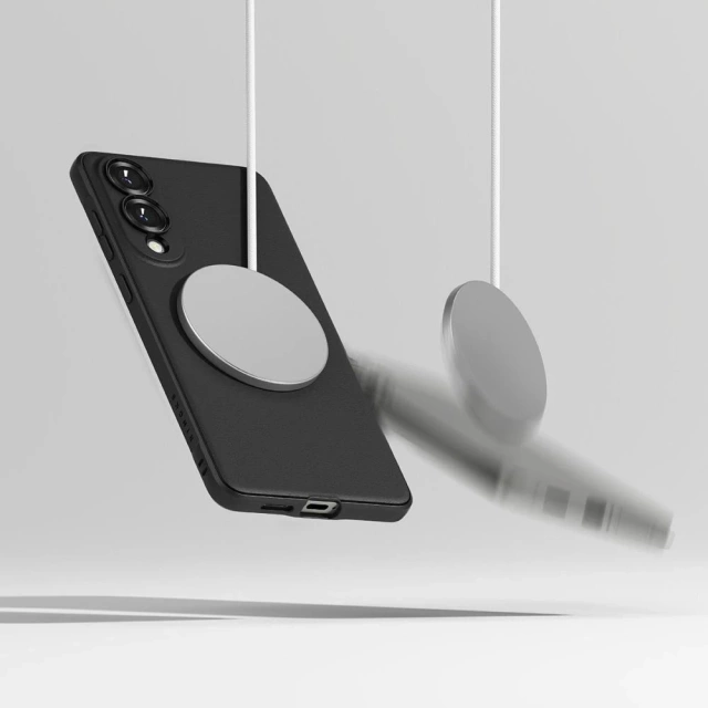 Pouzdro na Samsung Galaxy S25 Edge s magnetickým kroužkem Onyx MagSafe, černé