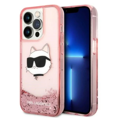 Etui Etui Karl Lagerfeld KLHCP14LLNCHCP pro iPhone 14 Pro 6,1" pevné pouzdro Glitter Choupette Head