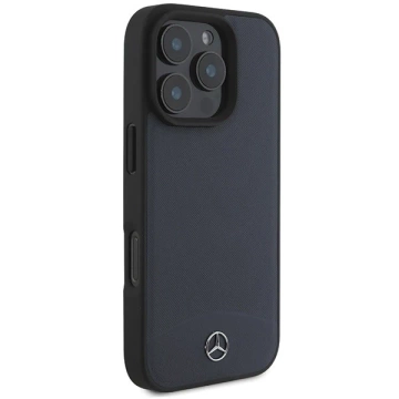 Чохол Mercedes для iPhone 16 Pro Max 6.9" Grey Hardcase Textured And Plain Leather MagSafe
